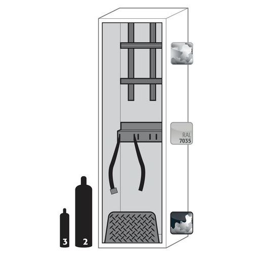 Gasflessenkast G-CLASSIC-30_Asecos, Totale hoogte: 2050 mm, Totale breedte: 598 mm