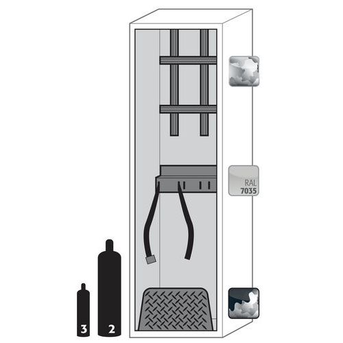 Gasflessenkast G-CLASSIC-30_Asecos, Totale hoogte: 2050 mm, Totale breedte: 598 mm