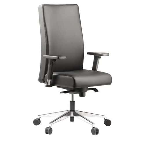 Fauteuil de direction avec dossier haut cuir noir Bost - Sokoa Fauteuil de direction avec dossier haut cuir noir Bost - Sokoa