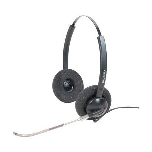 Headset met snoer, telescopische vaste microfoon, 2 luidsprekers - Dacomex