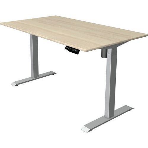 Bureau réglable Move 1 - Piètement argent - 140x80 cm - Kerkmann
