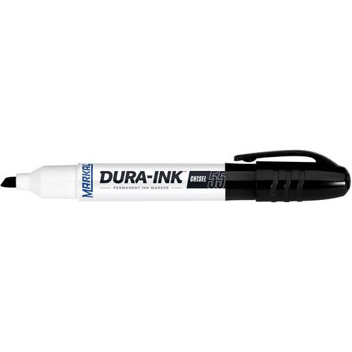 Permanente markeerstift, Kleur: Zwart, Model: DURA-INK 55, Type punt: Schuin, Type: Marker