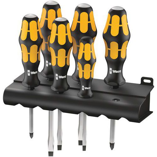 Schroefbeitelset Sleuf- en PH 6 delig - 932/6 - Wera