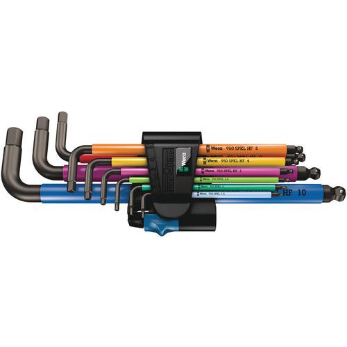 Inbussleutel mannelijk 9-delig - 950/9 Hex-Plus Multicolor HF1 - Wera