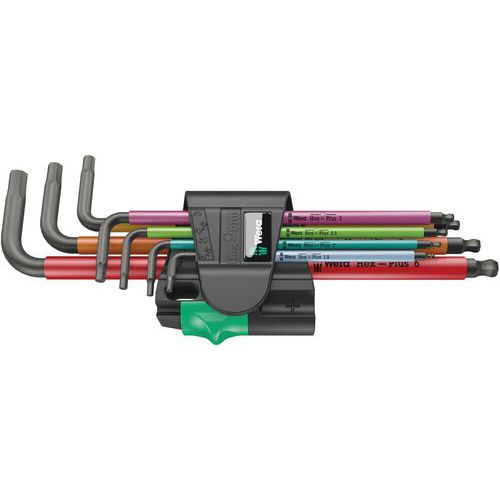 Inbussleutelset mannelijk 950/7 Hex-Plus Multicolor Magnet - Wera