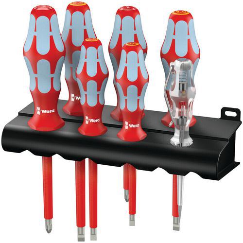 Schroevendraaierset rvs 7 delig - 3160 i/7 VDE met houder - Wera