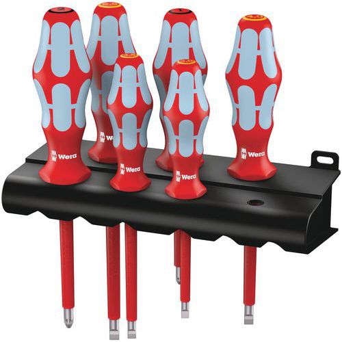 Schroevendraaierset rvs 6 delig - 3165 i/6 VDE met houder - Wera