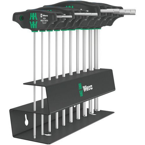 Schroevendraaierset met T-greep 10 delig 454/10 HF Imperial 2 - Wera