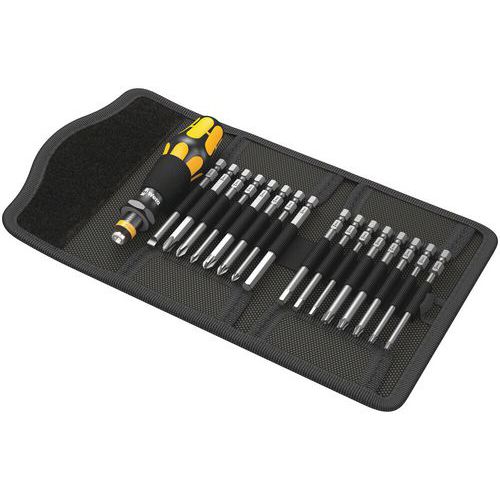 Schroevendraaier- en bitset 17 delig met etui - KK 60 ESD - Wera