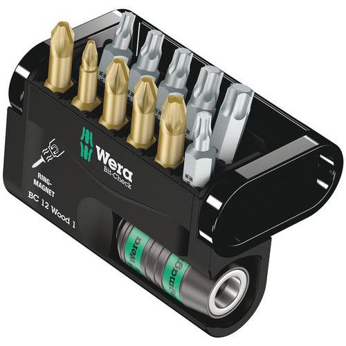 Bitset 12 delig - Bit-Check 12 Wood 1 - Wera
