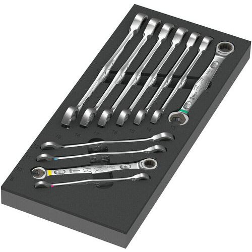 Inlay schuimrubber 11 steek-ringratelsleutel 6000 Joker 9730 - Wera