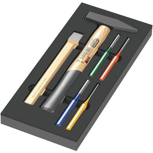 Inlay met hamer/stiften/beitel Set 1 - 9782 - Wera