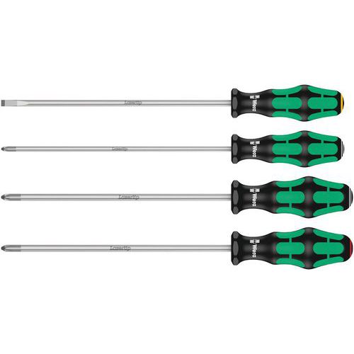 Schroevendraaier extra lang kling 200mm 4-delig - 335/350/355/4 - Wera