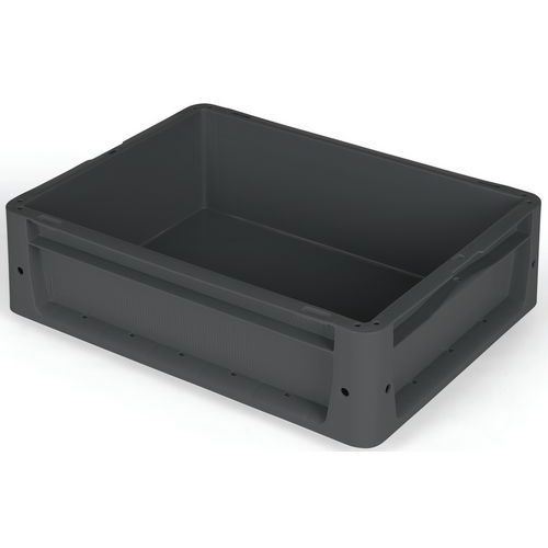 Bak met dichte wanden en bodem, zwart, gerecycled, 10 t/m 60 l - Gamma-Wopla