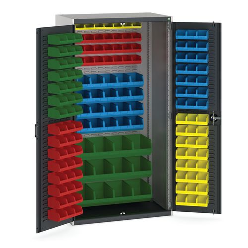 Opbergruimte met kast met bakken Cubio SMF-10620-1.18, Totale hoogte: 2000 mm, Totale breedte: 1050 mm