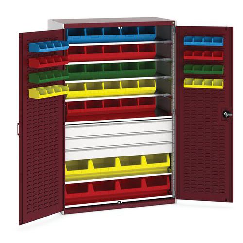 Opbergruimte met kast met bakken Cubio SMF-10620-1.18, Totale hoogte: 2000 mm, Totale breedte: 1300 mm