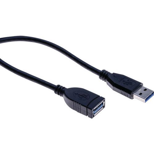 Rallonge éco USB 3.0 type A et A noire - 0,5 m