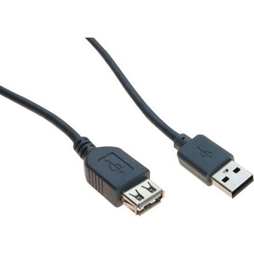 Verlengkabel USB 2.0 type A en B met zwarte ferrieten - 1,0 m