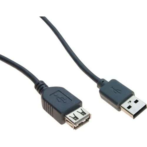 Cordon USB 2.0 type A et B avec ferrites noir - 2,0 m