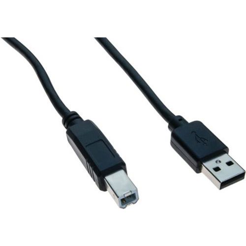 USB 2.0-kabel type A en B zwart - 5 m