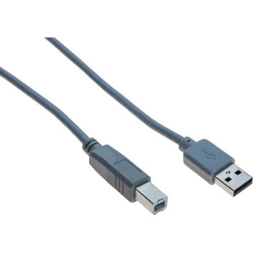 Cordon USB 2.0 A et B gris - 2 m