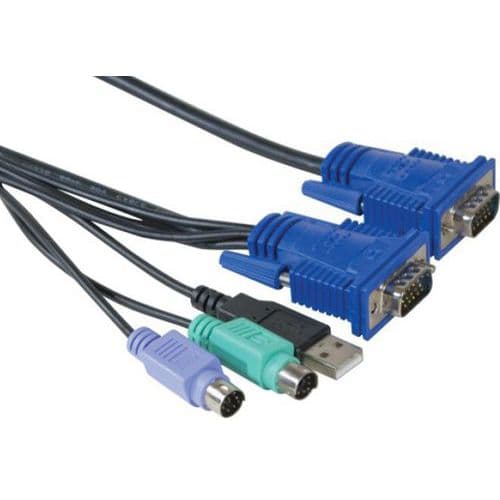 Cordon combo kvm VGA/PS2+USB - 5,0m DEXLAN