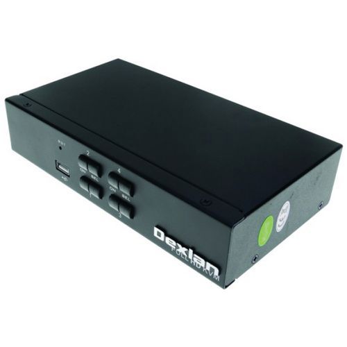 Commutateur KVM 4 ports HDMI 4K et USB et Audio et câbles DEXLAN