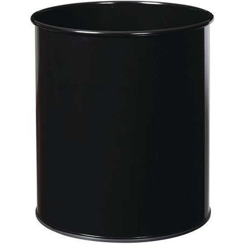 Prullenbak staal zwart - 8 l, 15 l of 30 l - Manutan Expert