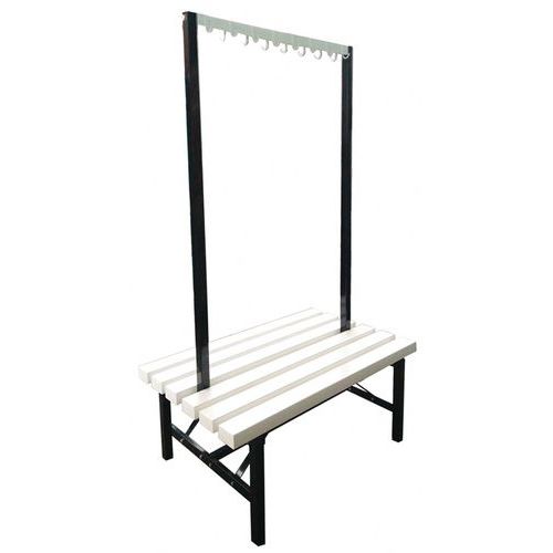 Bank met dubbele kapstok pvc wit - zelf te monteren - Manutan Bank met dubbele kapstok pvc wit - zelf te monteren - Manutan