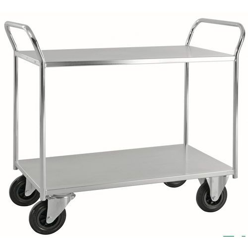 Chariot de service avec 2 tablettes soudées - Capacité 400 kg Kongamek
