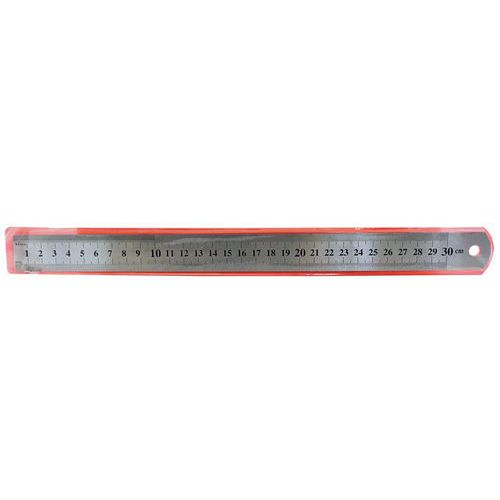 Halfharde meetlat dubbelzijdig - 30 cm - Manutan