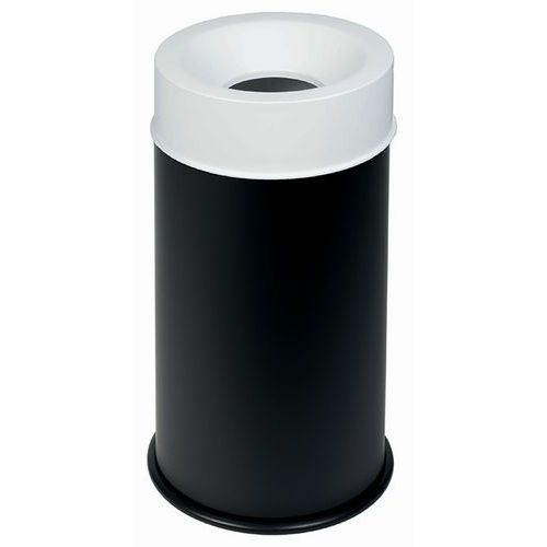 Brandwerende afvalbak zwart met deksel 50 l