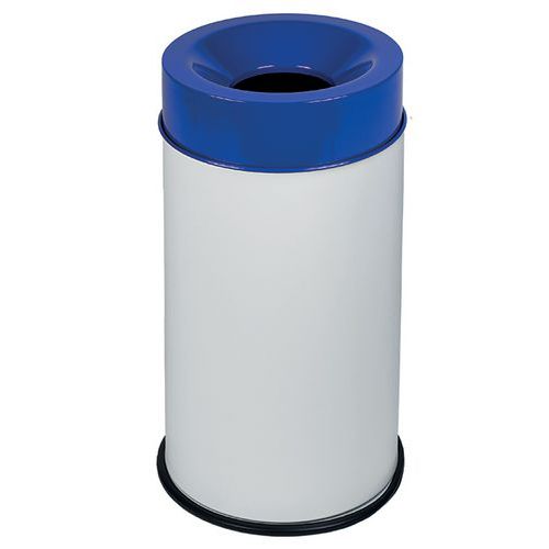 Corbeille blanc anti-feu avec couvercle 90L