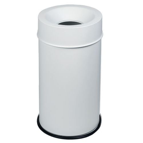 Corbeille blanc anti-feu avec couvercle 90L