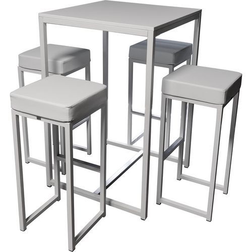 Set van statafel en 4 hoge barkrukken Kubo - Flexfurn Set van statafel en 4 hoge barkrukken Kubo - Flexfurn