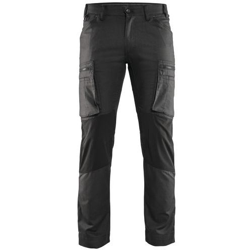 Pantalon services stretch gris foncé/noir