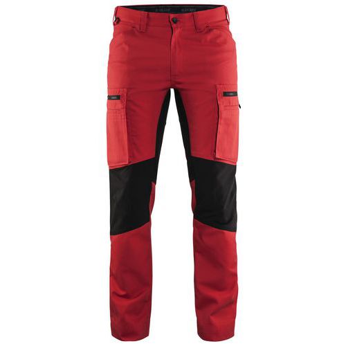 Pantalon services stretch rouge/noir