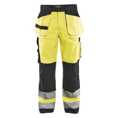 Pantalon artisan haute visibilité jaune fluorescent/noir