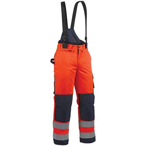 Winterwerkbroek High Vis 1885 - met sneeuwstopper - oranje/blauw