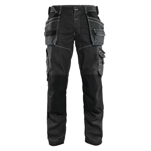 Pantalon x1900 artisan stretch 2D noir, genoux préformés