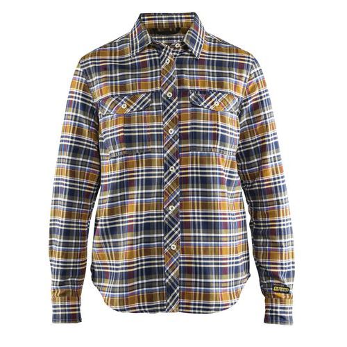 Overhemd Dames Flanel 3209 - marineblauw/oranje Overhemd Dames Flanel 3209 - marineblauw/oranje