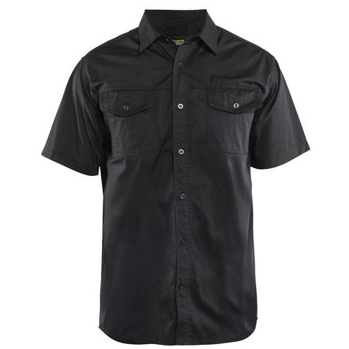 Overhemd Twill korte mouw 3296 - zwart