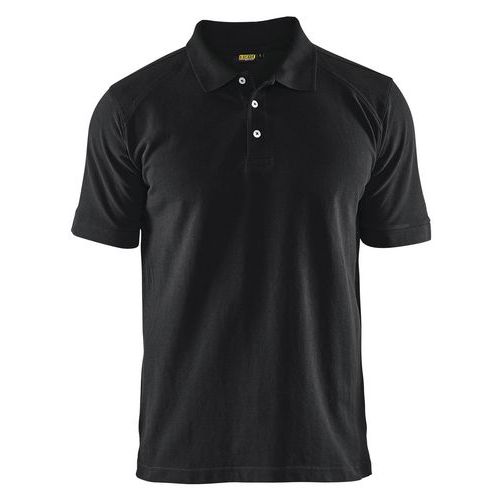 Poloshirt Piqué 3324 - kraag met knopen - zwart