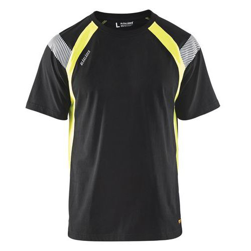 T-shirt noir/jaune fluorescent