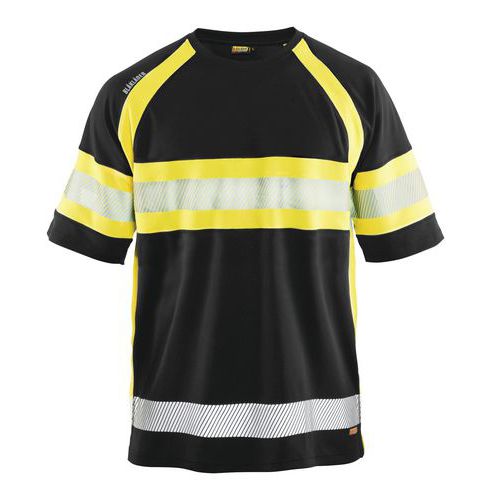 T-shirt High Vis UV 3337 - ronde hals - fluo geel/zwart