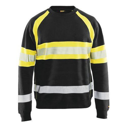 Sweater High Vis 3359 - zwart/fluo geel