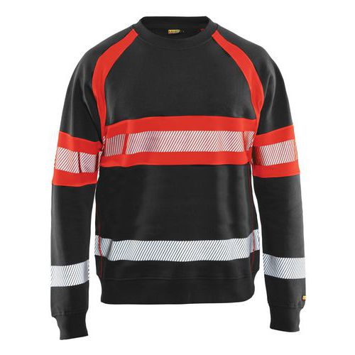 Sweater High Vis 3359 - zwart/fluo rood