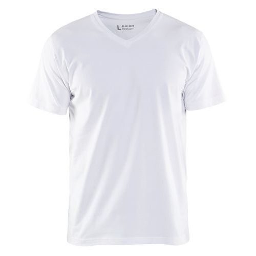 T-Shirt col en V blanc