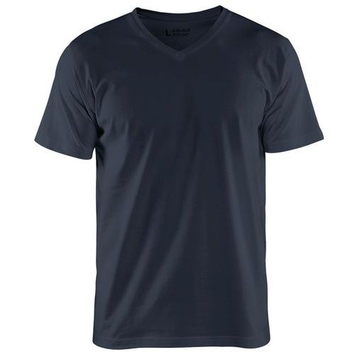 T-Shirt col en V marine foncé