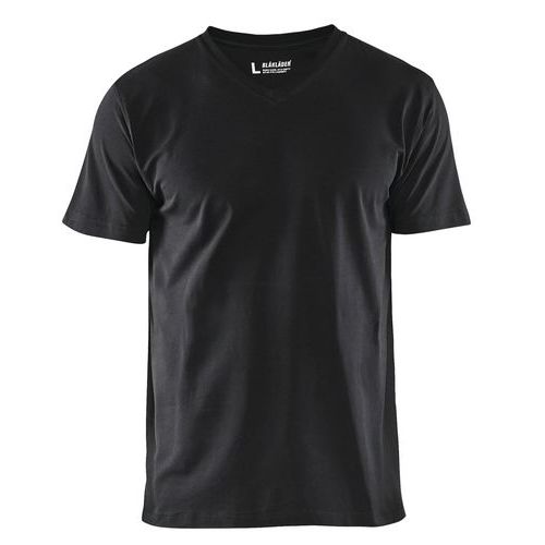 T-Shirt V-hals 3360 - zwart